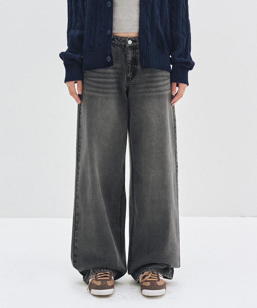 Deketeuumeon Signature Low Rise Wide Jeans Dcwpt004Gray