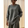 Women S Loose Fit Crew Neck Pullover Knit Sweater Autumn Winter