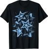 Grunge Stars 2000s Blue Cyber Vintage Graphic T-Shirt