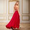 Spring clothing European and American new women's suspender backless sexy split party banquet evening dress dress