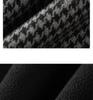 Women's High-Waisted Woolen Wide-Leg Plaid Pants with Velvet Lining for Autumn/Winter – Petite Casual Style.