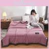 Waterwashed Solid Color Cotton Thin Summer Blanket For Home And Children