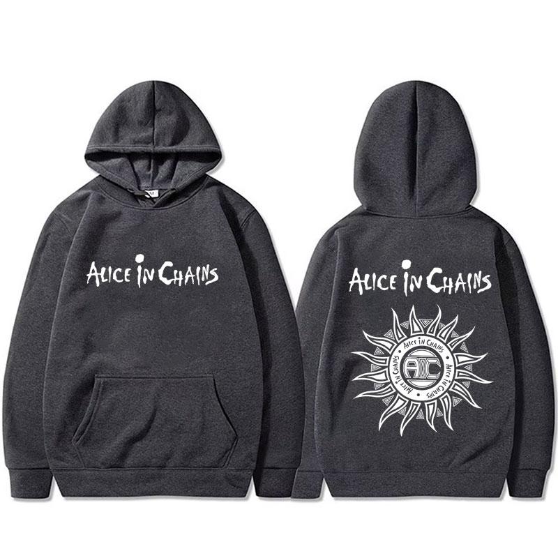Rockband Alice in Chains Doppelseitiger Druck Hoodie Herren Damen Gothic Punk Streetwear Männermode Vintage Übergroßes Sweatshirt