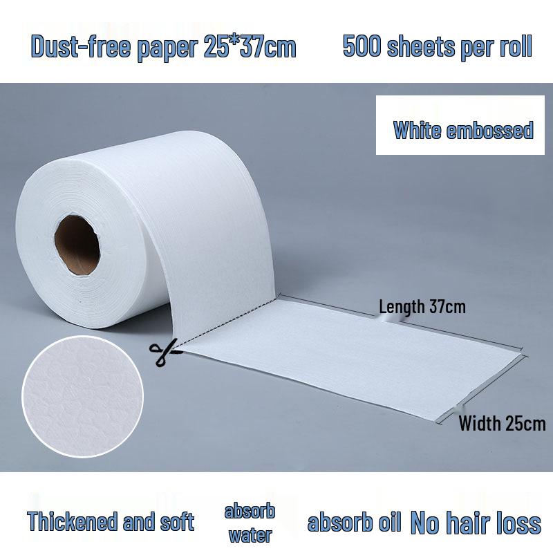 Industrial Dust-Free Oil-Absorbent Wiping Paper - Large Roll, Blue & White Non-Woven Fabric
