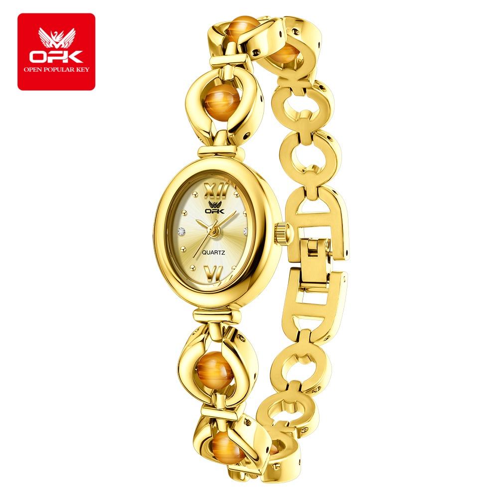 OPK 6076 Brand Women's Quartz Wristwatches Luxury Stainless Steel Classical Bracelet Watches For Women Elegant Ladies Watches