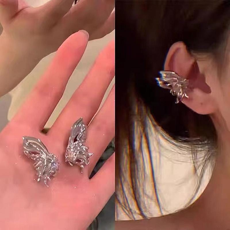 Schleife Quaste Ohrclips Damen Sommer Nischendesign Fortgeschrittene Kaltwind Ohrclips Ohne Ohrlöcher Ohrknochenclips Ohrringe