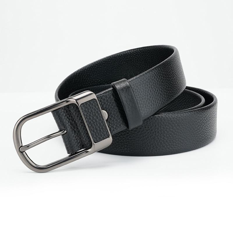 

Мужской ремень из коровьей кожи первого слоя, новый с пряжкой-штифтом, для брюк, повседневный, деловой, для мужчин среднего и молодого возраста 130cm