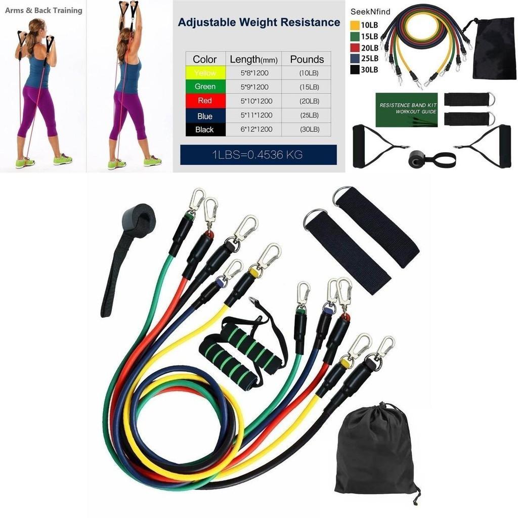 Vielseitiges 11-teiliges/Set Widerstandsbänder Übungs-Gummischläuche für Heim-Fitnessstudio-Training