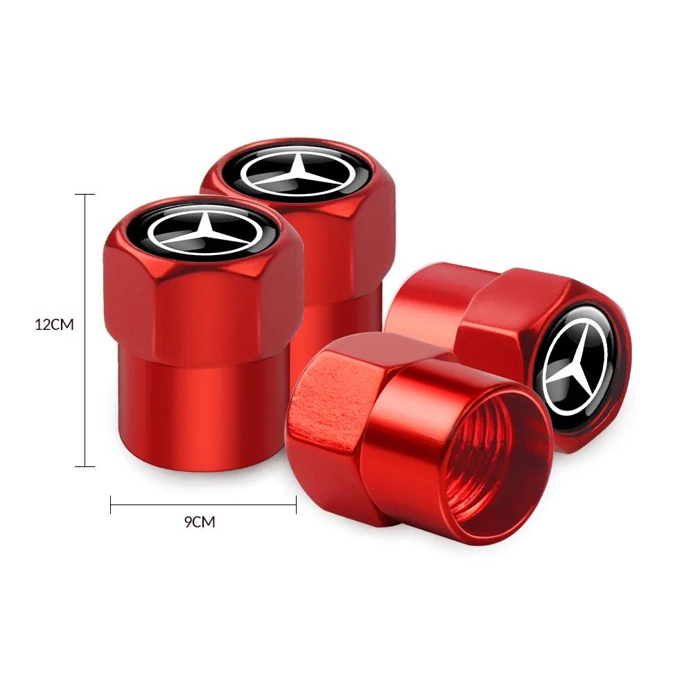 2025 Hot For Benz 4pcs Car Wheel Tire Valve Caps Stem Case With Logo Auto Styling For Mercedes benz W204 W205 Amg Smart Fortwo 4