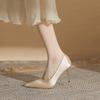Women's shoes wedding high heels solid color silk shoes thin heels thin women's shoes versatile pointed single shoes women's summer