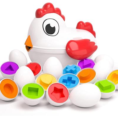 Toddler Chicken Eggs Toys,Color Matching Game Shape Sorter for Kids, Fine Motor Skills Sensory Toys,Educational Toys