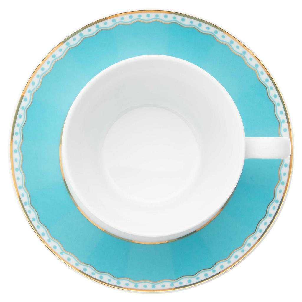 Noritake Cup Saucer Both Coffee and Carnival Light Fine & (for Tea), 250cc, Blue, Porcelain, T002B/M-253