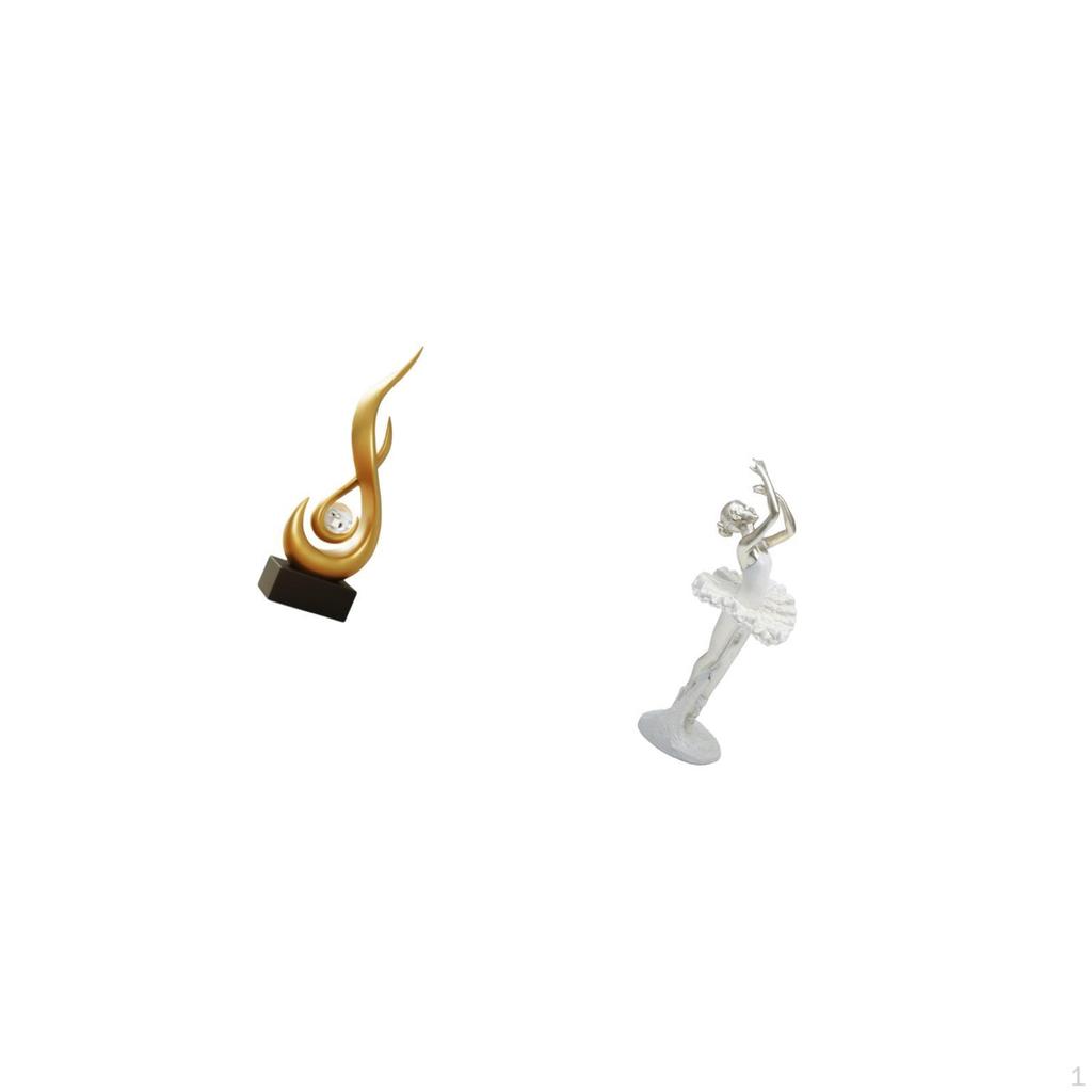 Abstract Fire Ballerina Statue Desktop Ornament Modern Art Sculpture Resin Flame Dancing Girl
