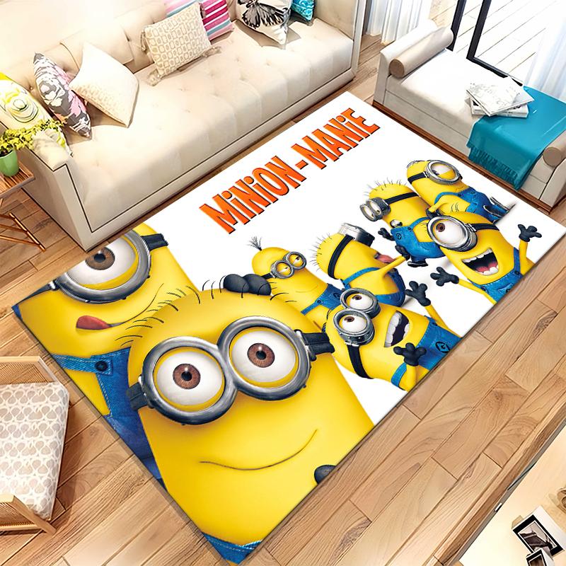 Cute Minions cartoon Living Room Non-Slip Area Rug Soft Carpet for Bedroom Kids Playroom Sofa,Home Decor Doormat Gift