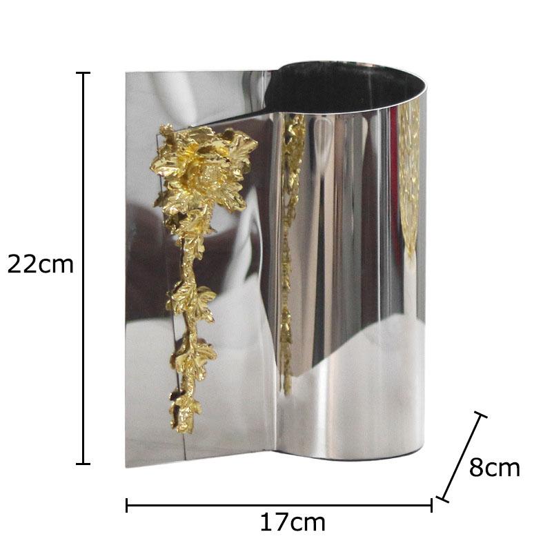 

Golden Flower Relief Ceramic Vase Creative Plant Pot Table Decoration Flower Arrangement Floral Vases Room Aesthetic Decor серебряный
