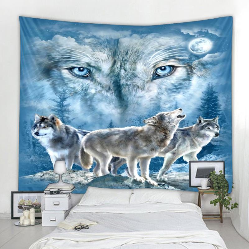 Wolf kreativní gobelín nástěnná dekorace tygr lev vzor tapeta domácí textil nástěnná Bohémská dekorace tapiz