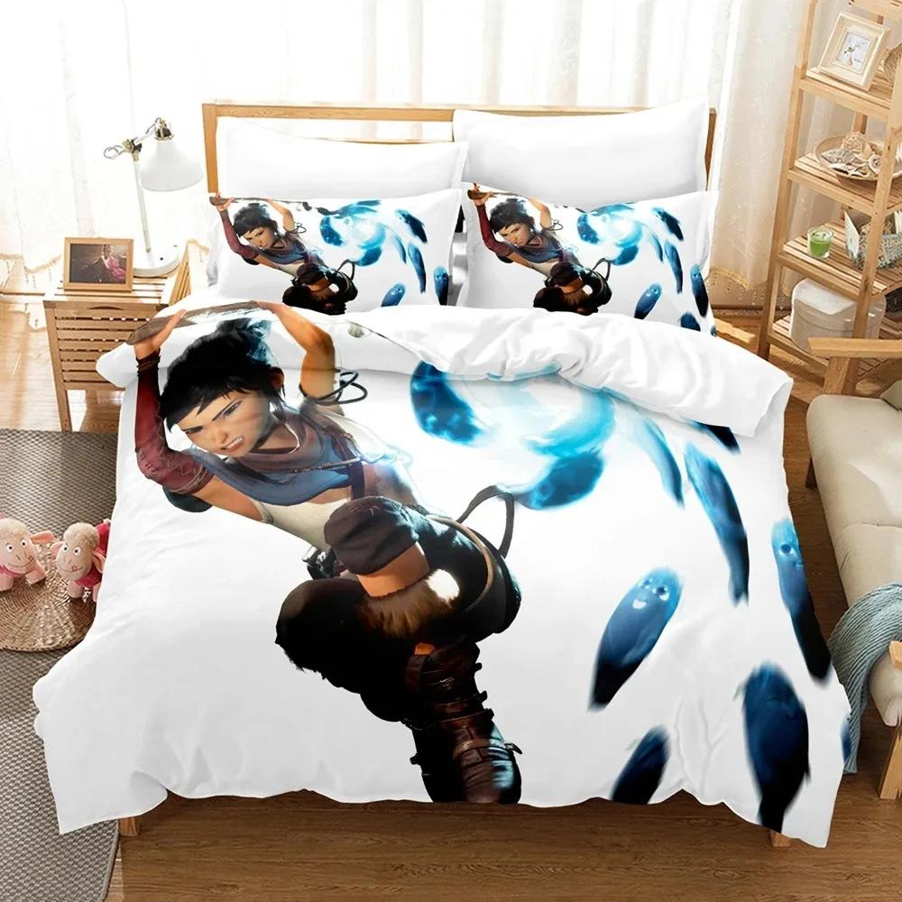3d  Game Bridge Spirits Kena Bedding Set Duvet Cover Bed Set Quilt Cover Pillowcase Comforter King Queen Size Boys Adult