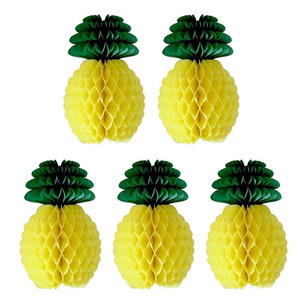8Pcs Pineapple Honeycomb Party Decorations Reusable Hanging Luau Birthday Hawaiian Supplies Baby Shower Table Ceiling Decor