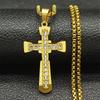 Herren Retro Kreuz Anhänger Halskette, Edelstahl Hip Hop Schmuck