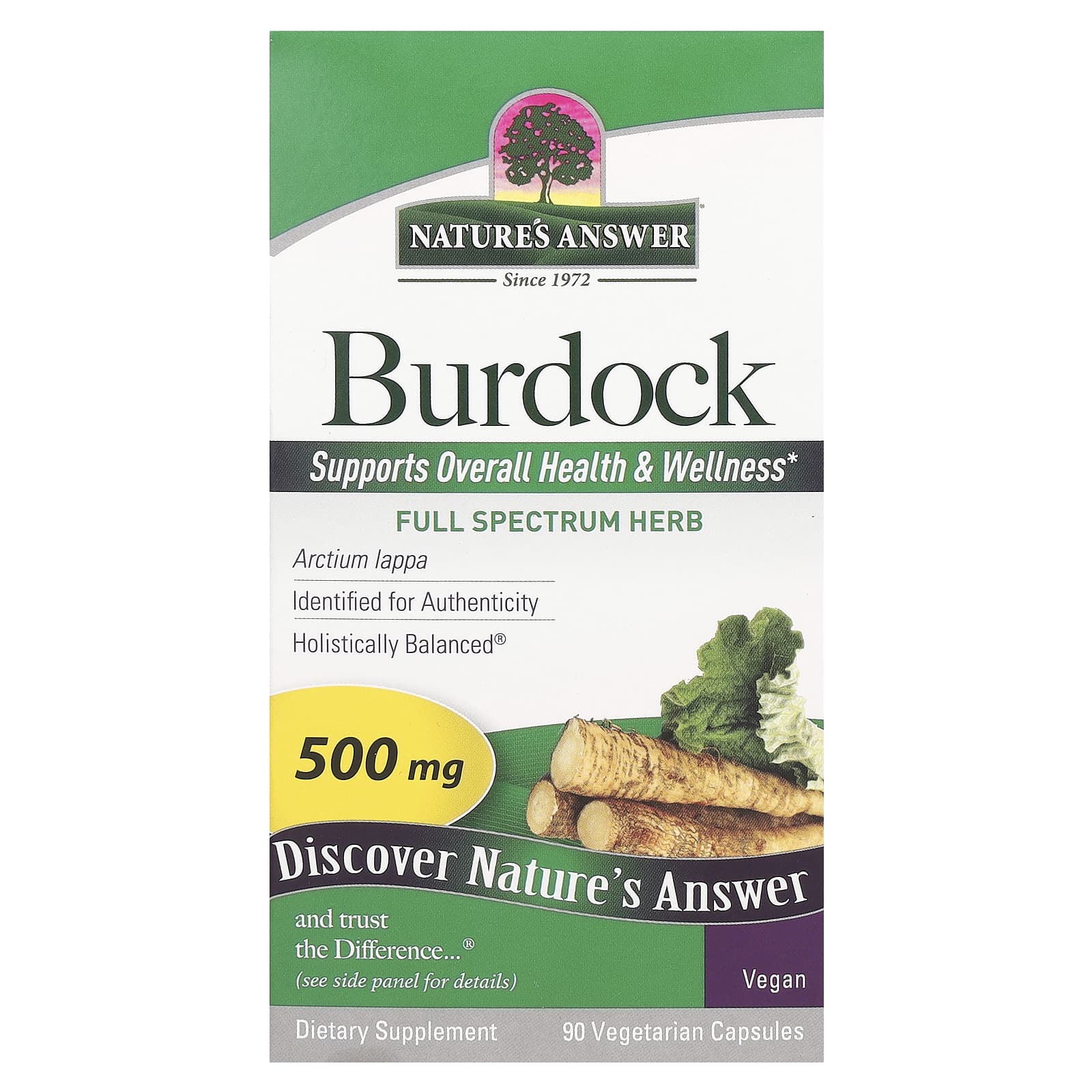 

Nature S Answer, Burdock, Full Spectrum Herb, 500Mg, 90 Veggie Caps