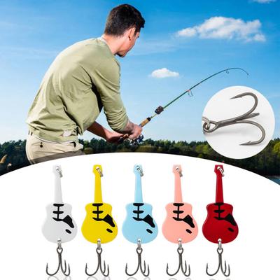 5 Stück 5,4 cm/11 g Gitarren-Spinnerblatt-Köder mit Haken Metall rotierende Pailletten-Spinnerbait Salzwasser Süßwasser Forelle Barsch Hecht Zander Bass Angelzubehör