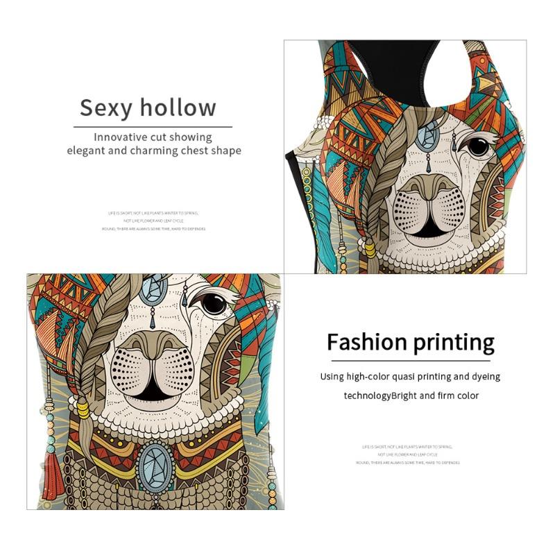 Halloween animal print hollow vest, digital print I-shaped vest, sports women's top