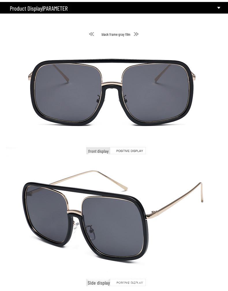

Li Yuchun and Hua Chenyu Style Retro Transparent Square Glasses - Slimming Large Frame Sunglasses
