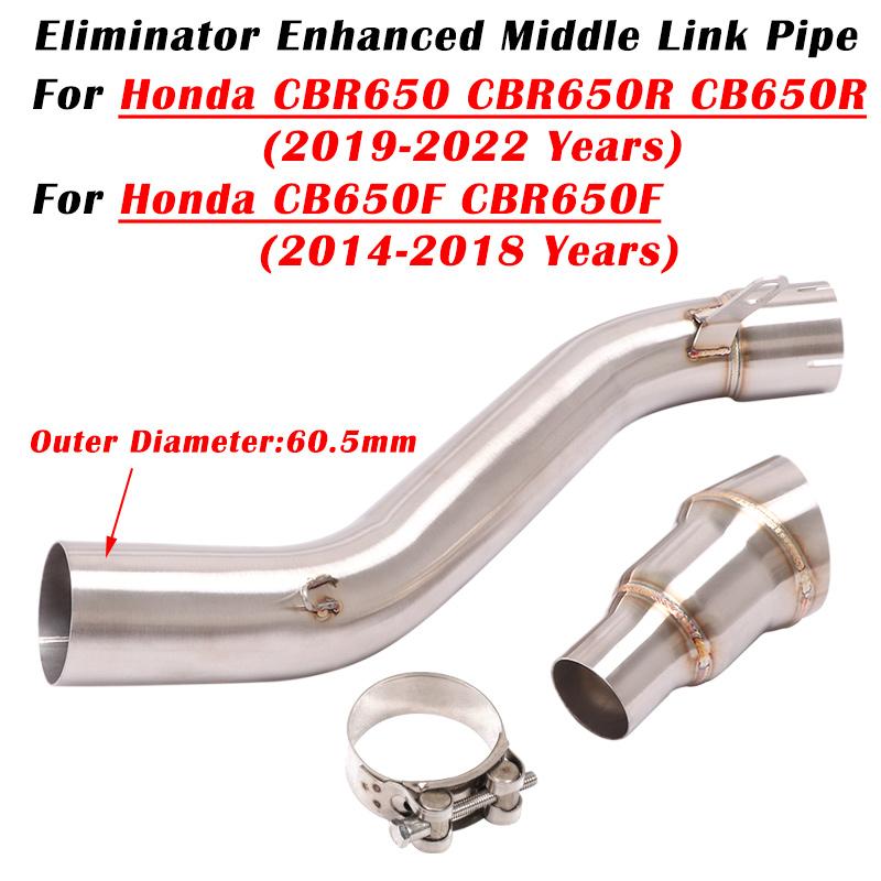 For Honda CBR650 CBR650R CB650R 2019 - 2021 2022 CB 650F CBR650F 2014 - 2018 Motorcycle Exhaust Escape 61mm Muffler Link Pipe