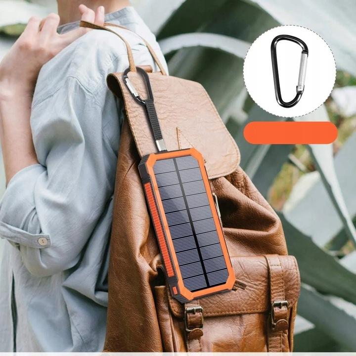 Powerbank Solarny Pancerny 20000Mah 2Xusb Latarka