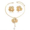Imitation Pearl Pearl Jewelry Set Stereo Flower Flower Pendant Set  Women Jewelry