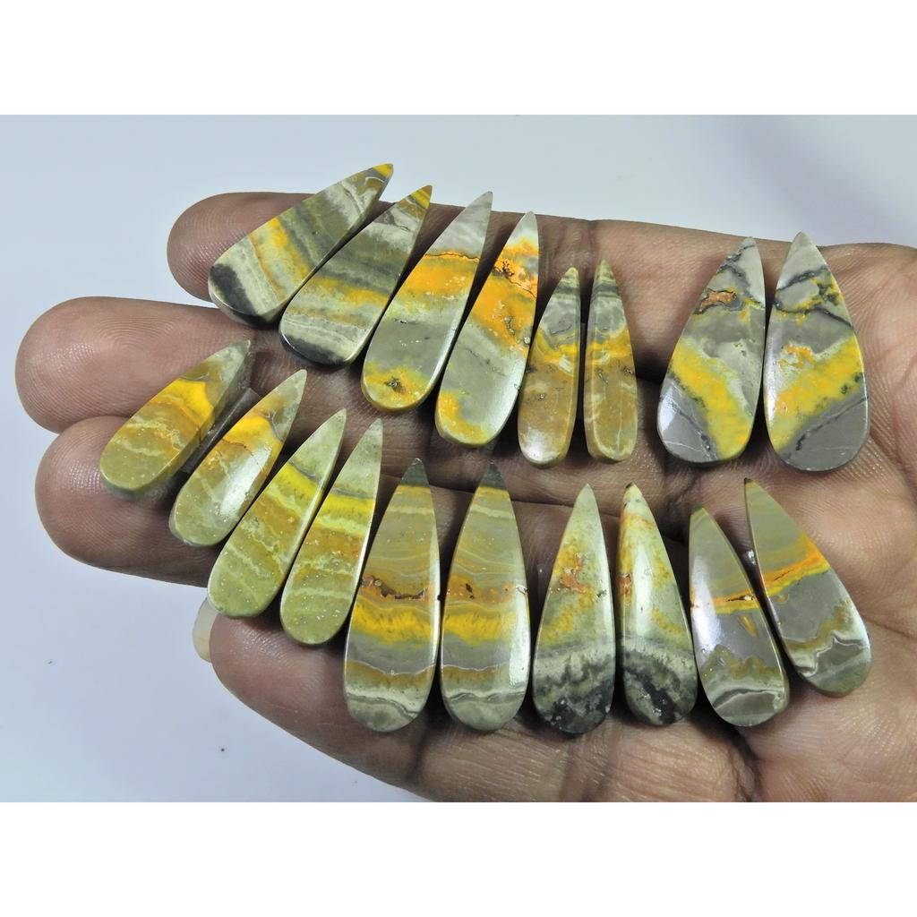 23-31 MM Natural Bumble Bee Jasper Pair Pear Cabochon Gemstone 09 Pair Lot C-755