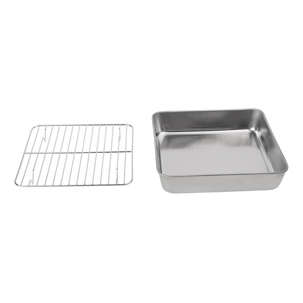Stainless Steel Cake and Cookie Pan Set with Practical Cooling Rack Feature