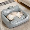 Nackenschutz Tiefschlaf Sofabetten Kunstleder Haustiersofa Abnehmbar und Waschbar Haustierbett Reißfest und Leicht zu Bewegen für Katzen und Hunde