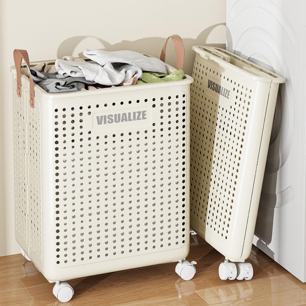 Folding Dirty Clothes Basket Hollow Out Breathable Laundry Basket Toy Large Storage Baskets Balcony Narrow Slit Storage Baskets