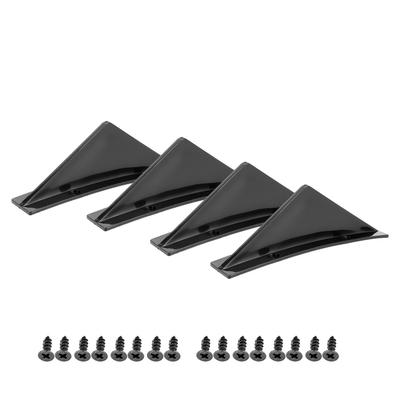 Glossy Black Shark Fin Rear Bumper Diffuser Lip Spoiler Kit with Mounting Screws Universal