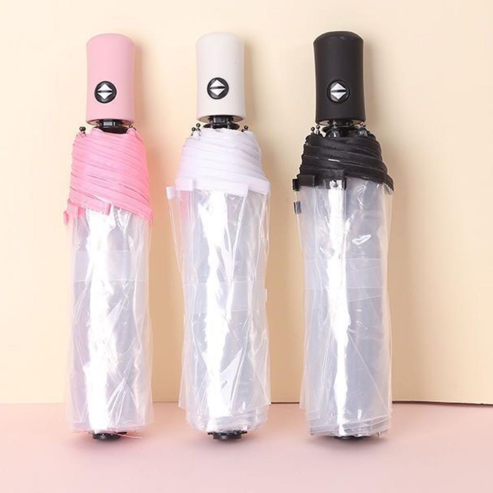 Windproof Clear Rain Umbrella Rainproof Folding Sun Umbrella Transparent Automatic Umbrella  Women