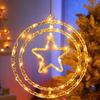 LED Christmas Hanging Light USB Button Spin Pendent Lights Star Home Decoration Lamp New Year Ornaments Party Christmas Lights