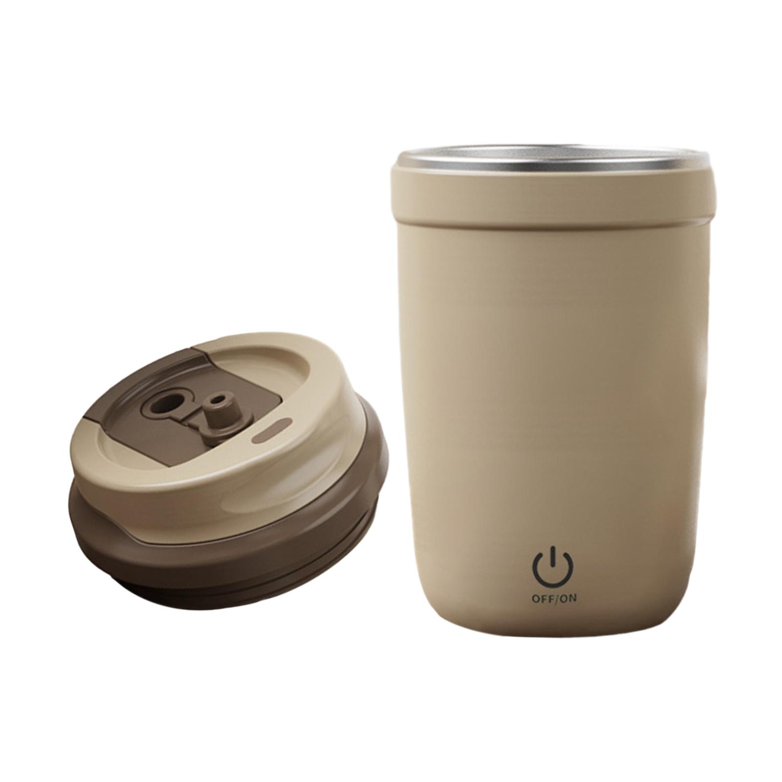 

Self Mixing Coffee Tumbler Stainless Steel Chocolate Lemonade Milk Juice Coffee Cup for Car Gym Backpacking Bedroom Livingroom бежевый