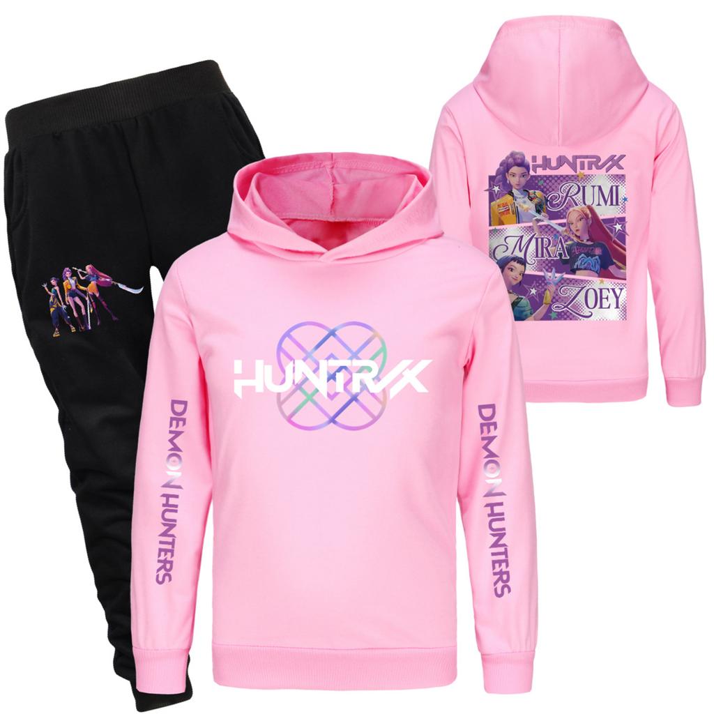 Children's Hooded Top And Pants Two-piece Tracksuit Set Long-sleeved Printed Sweatshirt Set