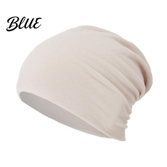 Windproof Spring And Autumn Headwear Slouchy Hip-Hop Hat Solid Color Soft Chemo Headwear Breathable Fabric Sun Protection Hat Lightweight Cancer Cap