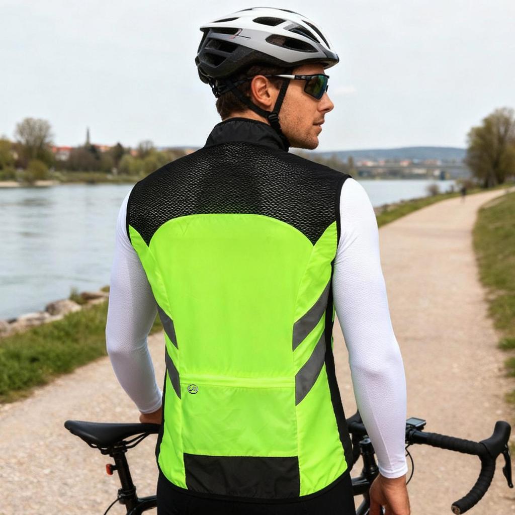WOSAWE Fahrradweste, ärmellos, winddicht, reflektierende Kleidung
