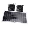 Solar Powered Fan Kit 16W Monocrystalline Solar Panel Dual Exhaust Fans Kit with Protective Net for Pet House Chicken