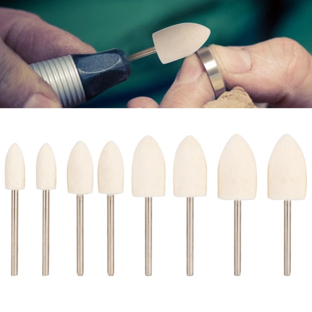 8PCS Conical Shape Conical Head Wool Material Grinding Head Practical Polishing Tool  Polishing Work