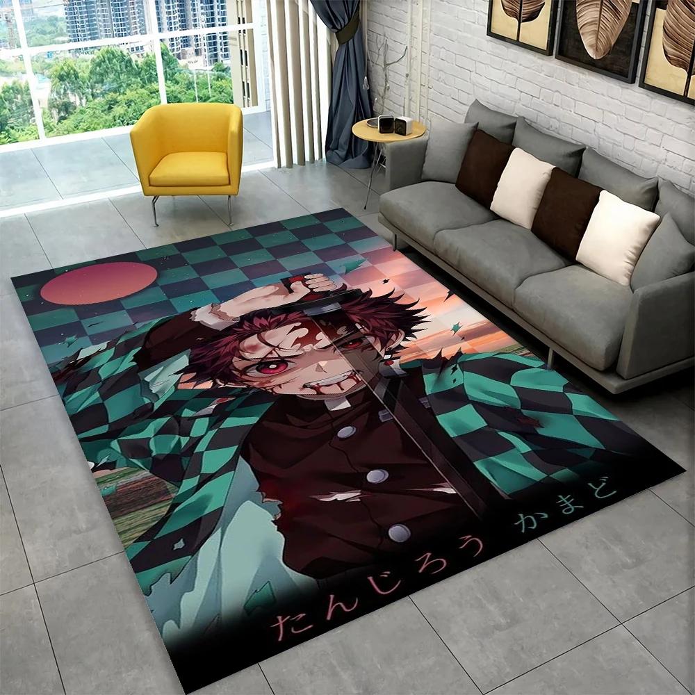 Anime Kamado Nezuko Demon Slayer Area Rug,Carpet Rug for Living Room Children Bedroom Sofa Doormat Decor,Kid Non-slip Floor Mat