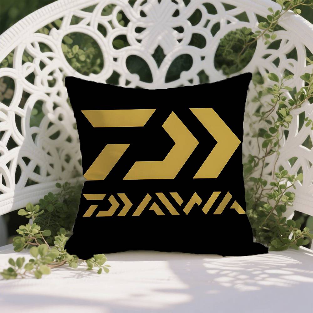 Cool DuckDAIWAAWARE For Fishing Art Pillow Case Anti-dustmite Pillowcase Invisible Zipper Silky Short Plush Sofa Cushion Cover