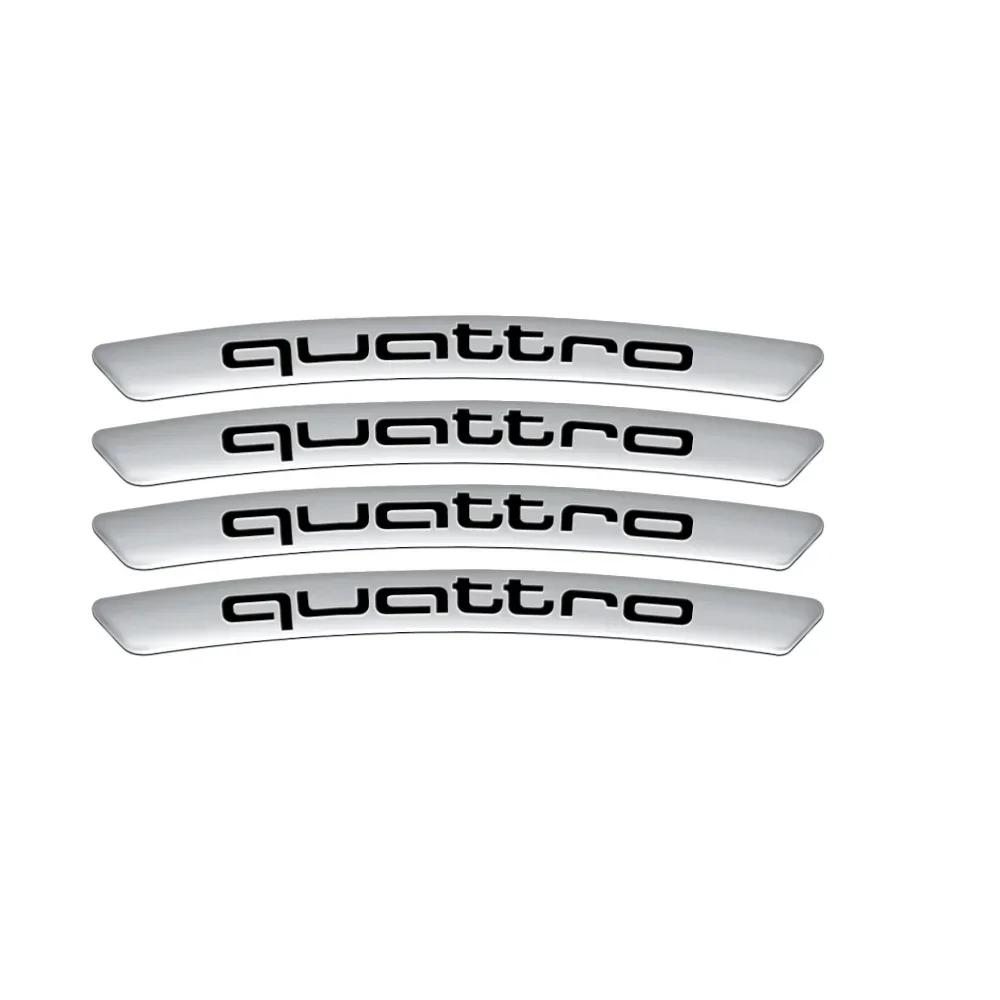 4pcs Aluminum Car Wheels Rims Badges Stickers Decals For  kcpn5 Sline A3 A4 A4L A5 B3 B4 B5 B6 B7 B8 RS3 Quattro C5 C6 C7 A1 Q7 Q6