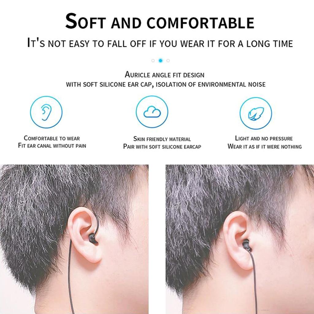 3.5mm Single Side Audio In Ear Earphone Universal Earbud Black Headset for Mobile Phone Tablet PC Computer MP3 Players