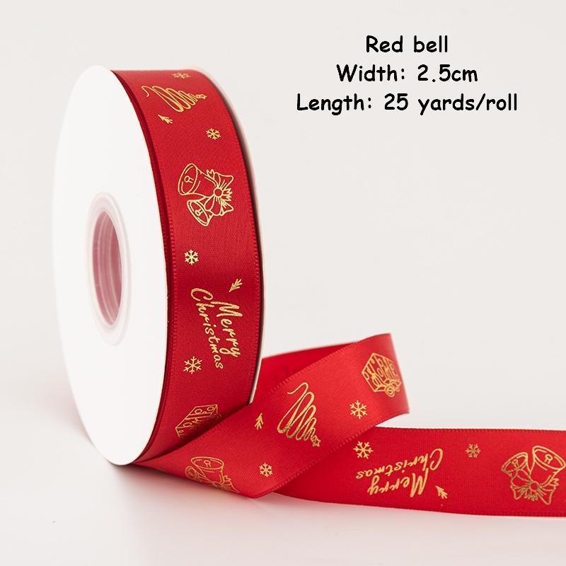 1/4 Inch Christmas Ribbon for Crafts Holiday Grosgrain Ribbon Christmas Ribbon for Gift Wrapping Festival Party Decoration