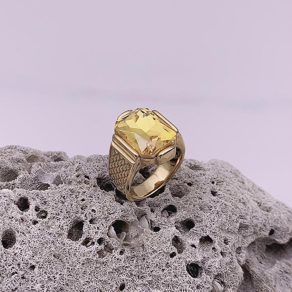 R3351g Men's High Quality Vintage Stainless Steel Zircon Styles Ring Jewelry