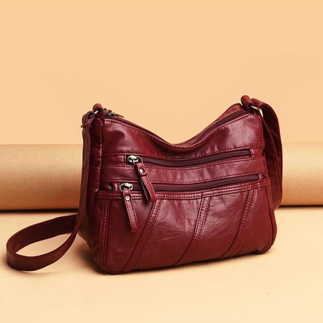 Kryssveske for mamma Ny Vasket Mykt Skinn Dame Liten Veske Allsidig Skulderveske